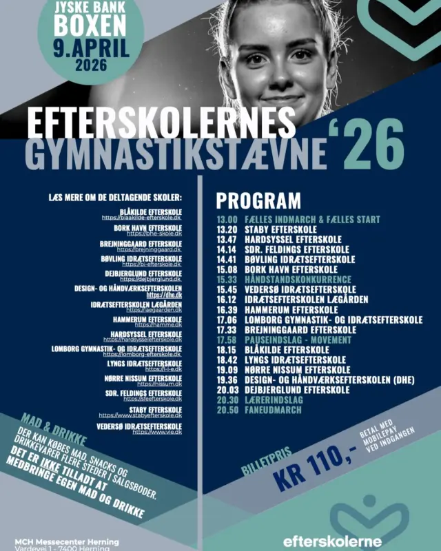 Den 9. april afholdes Efterskolernes gymnastikstævne i @jyske.bank.boxen i Herning! Lægården går på gulvet kl 16.12 og vi håber på stor opbakning! Børn op til 9. klasse kan udprinte gratis billet fra vores hjemmeside, så det er bare med at komme afsted!😊🤸‍♂️

https://laegaarden.dk/bornebillet-til-jyske-bank-boxen/

#laegaarden #lægården2526 #efterskolernesgymnastikstævne